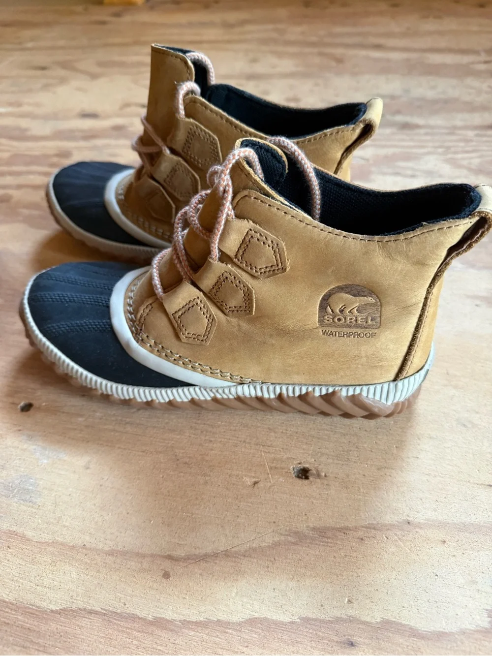 Sorel Tan and Black Waterproof Duck Boot